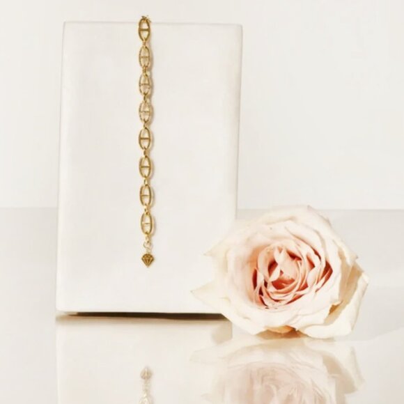 NWT Multi Link Anchor 14K Gold Rhodium Plated Vermeil Chain Bracelet - Picture 8 of 9